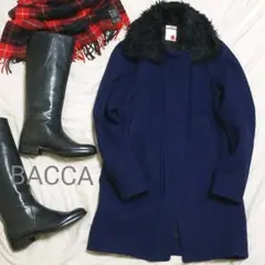 BACCA バッカ トゥモローランド モヘヤファー襟 ボックスシルエットコート