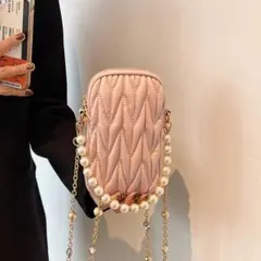 韓国 大人気 ピンク 高級感 マテラッセ風 スマホ バッグ iphone