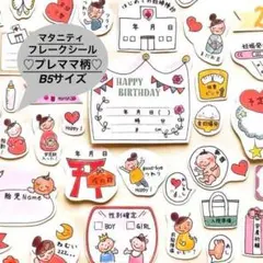 ⭐️匿名発送　B5◎母子手帳マタニティフレークシール【プレママ柄】