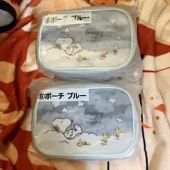 スヌーピー くじ　サンリオ当りくじ　ポーチ　ブルー
