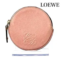 【良品】LOEWE コインケース 小銭入れ レザー 革 ピンク アナグラム