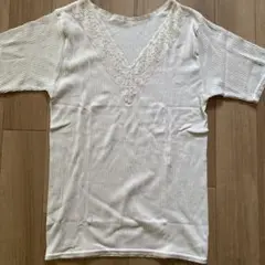 レディースVネック シャツ　L