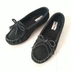 モデルサイズ☆MINNETONKA【ミネトンカ】定番 モカシン 黒 25㎝