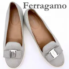 Ferragamo スニーカー ヴァラ リボン ラメ シルバー 1116A