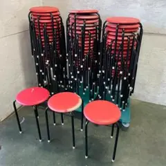 【ばら売り】320φ 赤 丸椅子 丸イス 32cm オフィス家具 Y2107