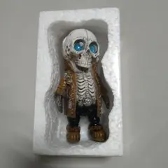 がいこつ スカル像　フィギュア　 14cm デニムジャケット スケルトン