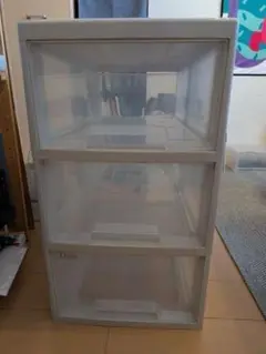 ベージュ 3段 衣類収納ケース