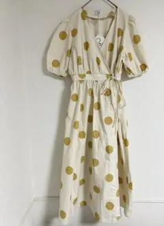 【F】Oni by Oni Studio ♡ ドット ラップワンピース クリーム