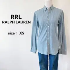 希少 RRL ダブルアールエル 一つ星 ボタンダウンシャツ 長袖 ストライプXS