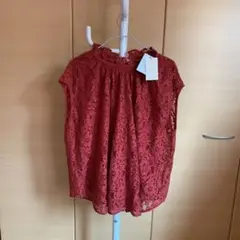 総レースブラウス　袖無し