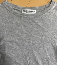 DOLCE&GABBANA クルーネック ロング Tシャツ グレー系