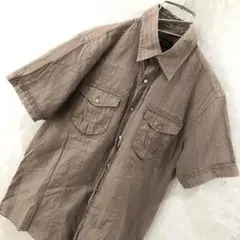 ＥＰＯＣＡ ＵＯＭＯ ストライプ シャツ ブラウン 美品 46