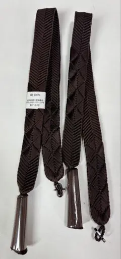 即買い可能　紳士　羽織紐　正絹　平組　S管付き こげ茶 未使用　0810-3