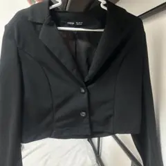 SHEIN ブラック クロップドジャケット テーラード