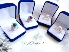 プラム堂∬さん BIG薔薇リング 淡水真珠白蝶ゴールデン希少茶金♥️ステンK18