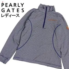 PEARLY GATES パーリーゲイツ ハーフジップ長袖Tシャツ 2 ボーダー