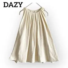 DAZY タック フレアプリーツノースリーブトップス【M】シェルボタン Aライン