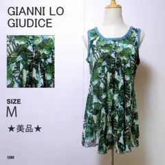 GIANNI LO GIUDICE 総柄ノースリーブチュニック リーフ柄 夏