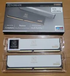 白色 DDR5 32GB (16✕2 GB) 6400MHz T-CREATE