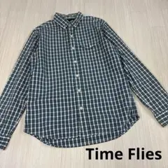 Time Flies チェック柄 長袖シャツ ボタンダウン