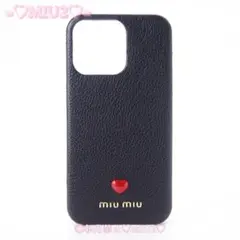 【未使用に近い】miumiu iPhone 13 Pro ケース ハート 黒