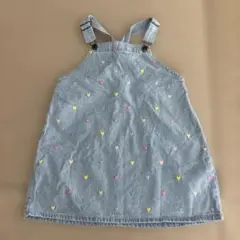 LittleWEEKEND ハート刺繍 ジャンパースカート