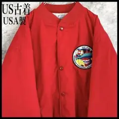 【激レア】US古着 USA製 ロゴ刺繍 キルティング スタジャン 太アーム 48
