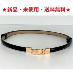 新品♪即購入歓迎♪スタイリッシュ♪ゴールドバックル・スライドベルト(ブラック)♬
