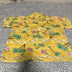 SSサイズ　男の子用　ハワイアンプリント 半袖シャツ イエロー