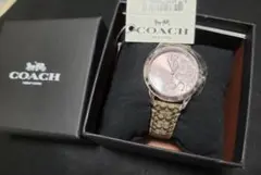 【新品タグ付き未使用】COACH・コーチ 腕時計 ピンク文字盤