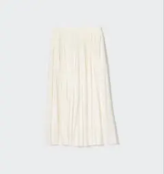 【新品同様】UNIQLO シフォンプリーツスカート　ホワイト　S