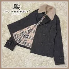 美品❣️Burberry バーバリー ロンドン デニムジャケット フェイクファー
