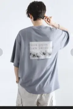 RAGEBLUE フラワーフォトプリント/オーバーサイズポンチTシャツ