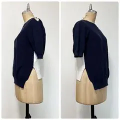 sacai luck サカイ バイカラーニットプルオーバー 1 ネイビー