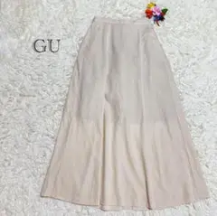 GU リネンブレンド　ロングスカート ベージュ S 着回し◎オフィスカジュアル