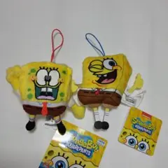 スポンジボブ　ぬいぐるみマスコット　２コ