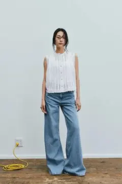 ロマンティック レースインサートトップス　ZARA