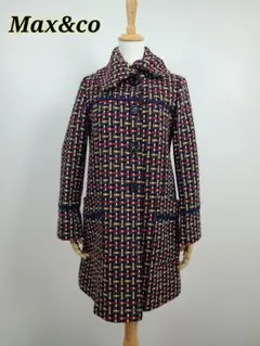 美品 maxu0026co ミックスカラーAラインコート