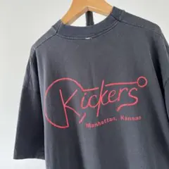 90s USA製　Manhattan　Tシャツ　企業　ロゴ　黒　シングルステッチ