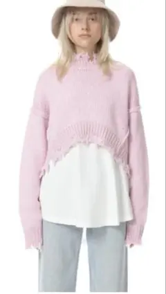 SLY ダメージクロップドニット DAMAGE CROPPED KNIT スライ