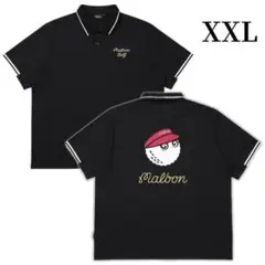 25年新作 マルボンゴルフ シャツ Malbon Golf メンズ半袖 黒色XL