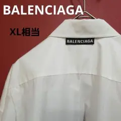 【新品タグ付き】BALENCIAGA 外タグ ボックスロゴ 白ボタンダウンシャツ