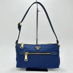 【極美品】PRADA プラダ ハンドバッグ アクセサリーポーチ 三角プレート