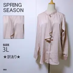 スプリングシーズン ラッフルブラウス フォーマル 大きいサイズ 訳あり
