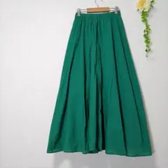 フェリシモ コットン フレア スカート グリーン系