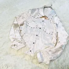 【美品】輝くサテン素材✨Le Fumoir 長袖シャツ 　【24-A130】