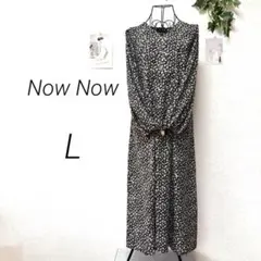9508-1 Now Now 花柄ロングワンピース L 総柄