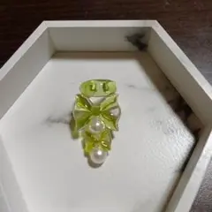 イヤーカフ(片耳　黄緑リボン)