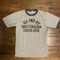 ハーレーダビッドソン ハーレー バックプリント　 霜降り　グレーTシャツ　L