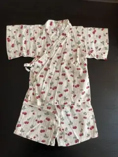 petit main 女児甚平 さくらんぼ柄 100
